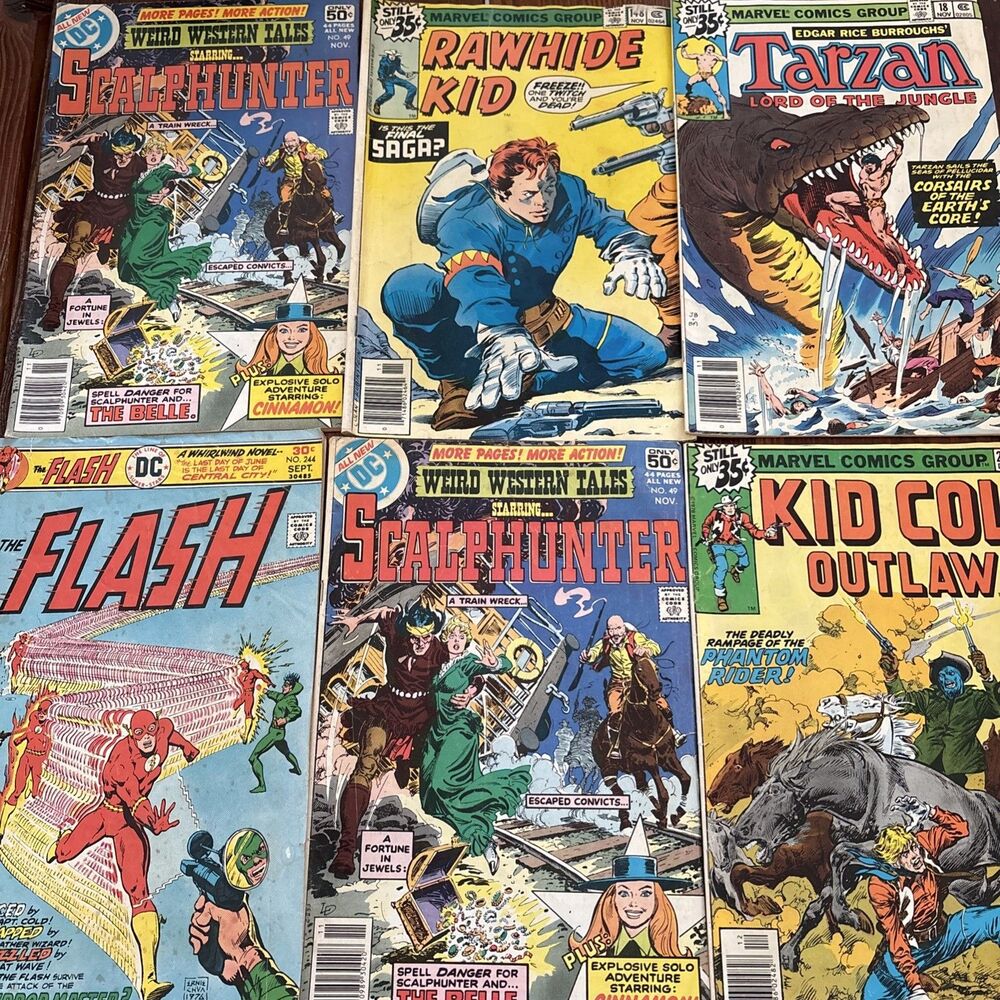 6pc Vintage 70s DC Collectors Rare Comic Books Flash And Others